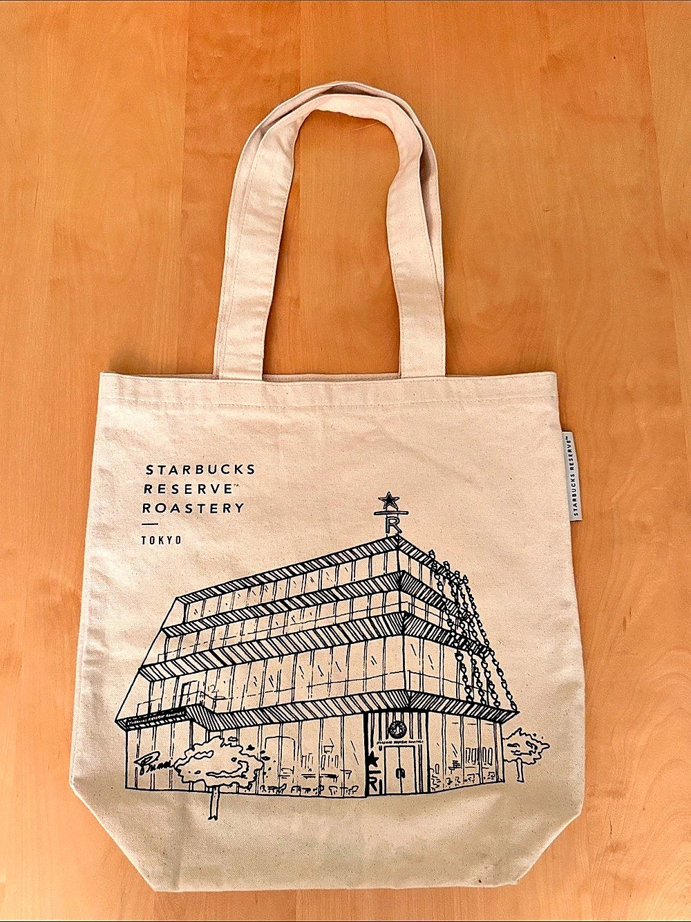 Starbucks Reserve Tokyo Roastery Tote in Beige & Black Like New used 18